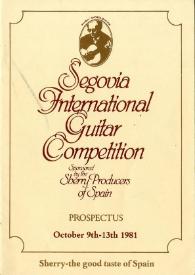 Segovia international guitar competition = Concurso internacional de guitarra de segovia