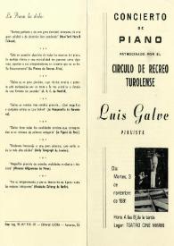 Concierto de Piano Patrocinado : Luis Galve Pianista