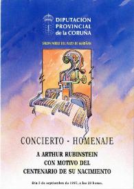 Concierto Homenaje a Arthur Rubinstein con motivo del centenario de su nacimiento