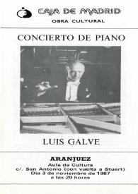 Concierto de piano Luis Galve