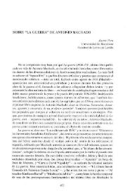 Sobre 'La guerra' de Antonio Machado
