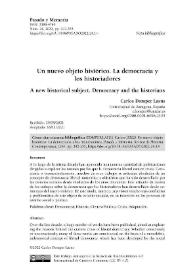 Un nuevo objeto histórico. La democracia y los historiadores