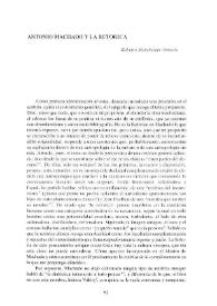 Antonio Machado y la Retórica