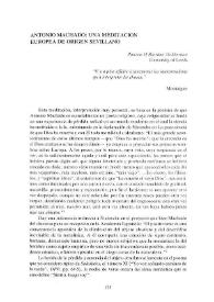 Antonio Machado: una meditación europea de origen sevillano
