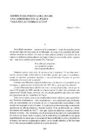 Estructura poética del dolor: una aproximación al poema 'Allá en las tierras altas'