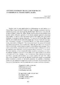 Antonio Machado traducido por Macrí: un ejemplo de transcodificación