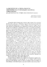 La recepción de la poesía francesa contemporánea en 'Soledades. Galerías. Otros poemas' (Una revisión bajo el enfoque de la intertextualidad)