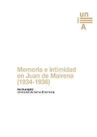 Memoria e intimidad en Juan de Mairena (1934-1936) 