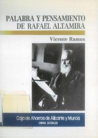 Palabra y pensamiento de Rafael Altamira