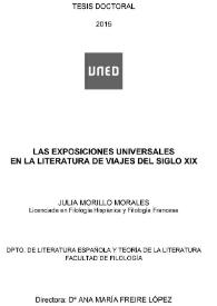 Las Exposiciones Universales en la Literatura de Viajes del siglo XIX 
