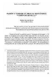 Pasión y terror en Miguel Hernández: 'Visión de Sevilla'
