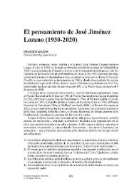 El pensamiento de José Jiménez Lozano (1930-2020)