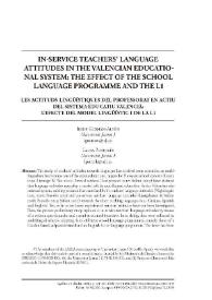 Les actituds lingüístiques del professorat en actiu del sistema educatiu valencià: l’efecte del model lingüístic i de la L1 