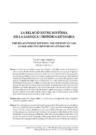 La relació entre història de la llengua i història literària