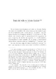 Teoría del estilo en Antonio Machado
