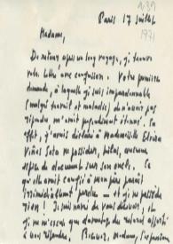 Original manuscrita de Roland-Manuel, Claude a Brody, Elaine. 1971-07-17