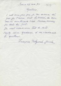 Original manuscrito de Talayrach-Guinle, Françoise a Brody, Elaine. 1971-05-29