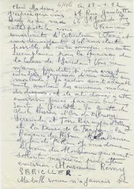 Original manuscrito de Viñes Soto, Elvira a Brody, Elaine. 1972-01-28