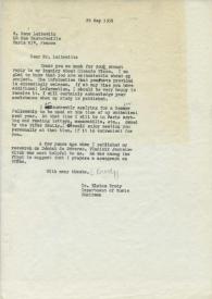 Copia carbón y recorte de prensa original de Brody, Elaine a Leibowitz, René. 1971-05-20