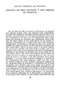 Crónica de Don Antonio y sus amigos en Segovia