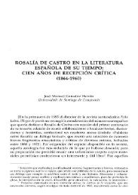 Rosalía de Castro en la literatura española de su tiempo: cien años de recepción crítica (1864-1960)