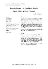Eugenio Bulygin y la filosofía del derecho