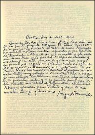 Carta de Miguel Hernández a Carlos Rodríguez Spiteri. Ocaña, 24 de abril de 1941