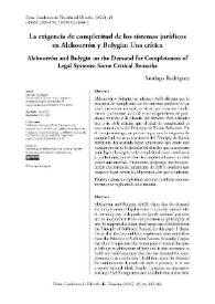 La exigencia de completitud de los sistemas jurídicos en Alchourrón y Bulygin: Una crítica