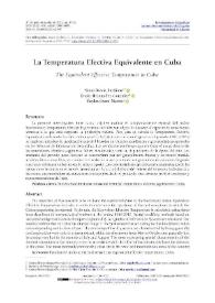 La Temperatura Efectiva Equivalente en Cuba