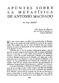 Apuntes sobre la metafísica de Antonio Machado