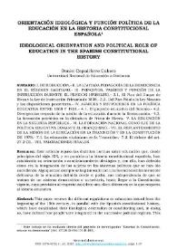 Orientación ideológica y función política de la educación en la historia constitucional española 