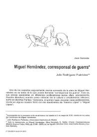 Miguel Hernández, corresponsal de guerra