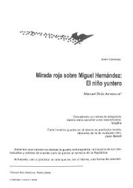 Mirada roja sobre Miguel Hernández: El niño yuntero