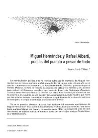 Miguel Hernández y Rafael Alberti, poetas del pueblo a pesar de todo