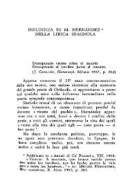Influenza di M. Hernández nella lirica spagnola
