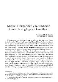 Miguel Hernández y la tradición áurea: la 