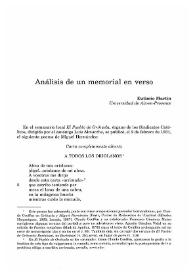 Análisis de un memorial en verso