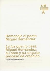 Homenaje al poeta Miguel Hernández