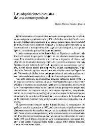 Las adquisiciones estatales del arte contemporáneo