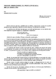 Miguel Hernández. El poeta en busca de lo absoluto