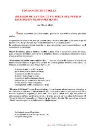 Con sangre de cebolla (retazos de la vida de un poeta del pueblo escritos en tiempo presente)