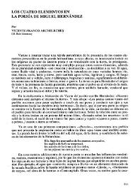 Los cuatro elementos en la poesía de Miguel Hernández