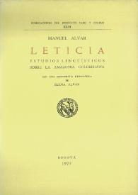 Leticia : estudios lingüísticos sobre la Amazonia Colombiana