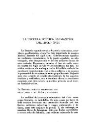 La escuela poética salmantina del siglo XVIII