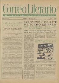 Correo Literario : Arte y Letras Hispanoamericanas. Año III, núm. 52, 15 de julio de 1952