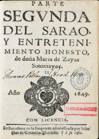 Parte segunda del sarao, y entretenimiento honesto [Barcelona, 1649]