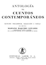 Estudio preliminar a 'Antología de cuentos contemporáneos'