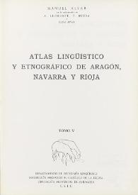 Atlas lingüístico y etnográfico de Aragón, Navarra y Rioja. Tomo V