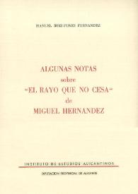 Algunas notas sobre 'El Rayo que no cesa' de Miguel Hernández