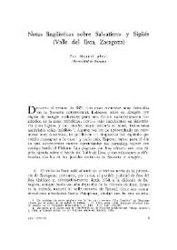 Notas lingüísticas sobre Salvatierra y Sigüés (Valle de Esla, Zaragoza)